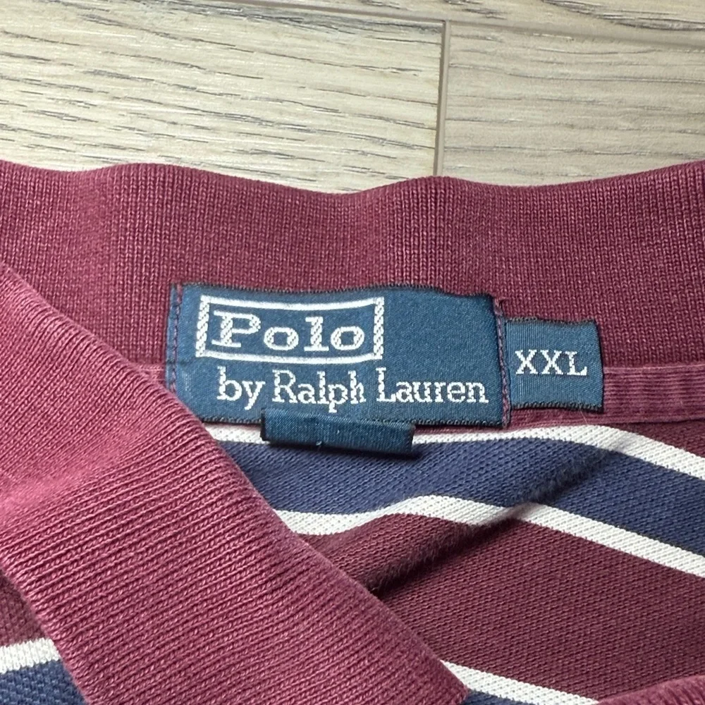 Polo Ralph Lauren Classic Fit Striped Soft Polo Shirt XXL Maroon
